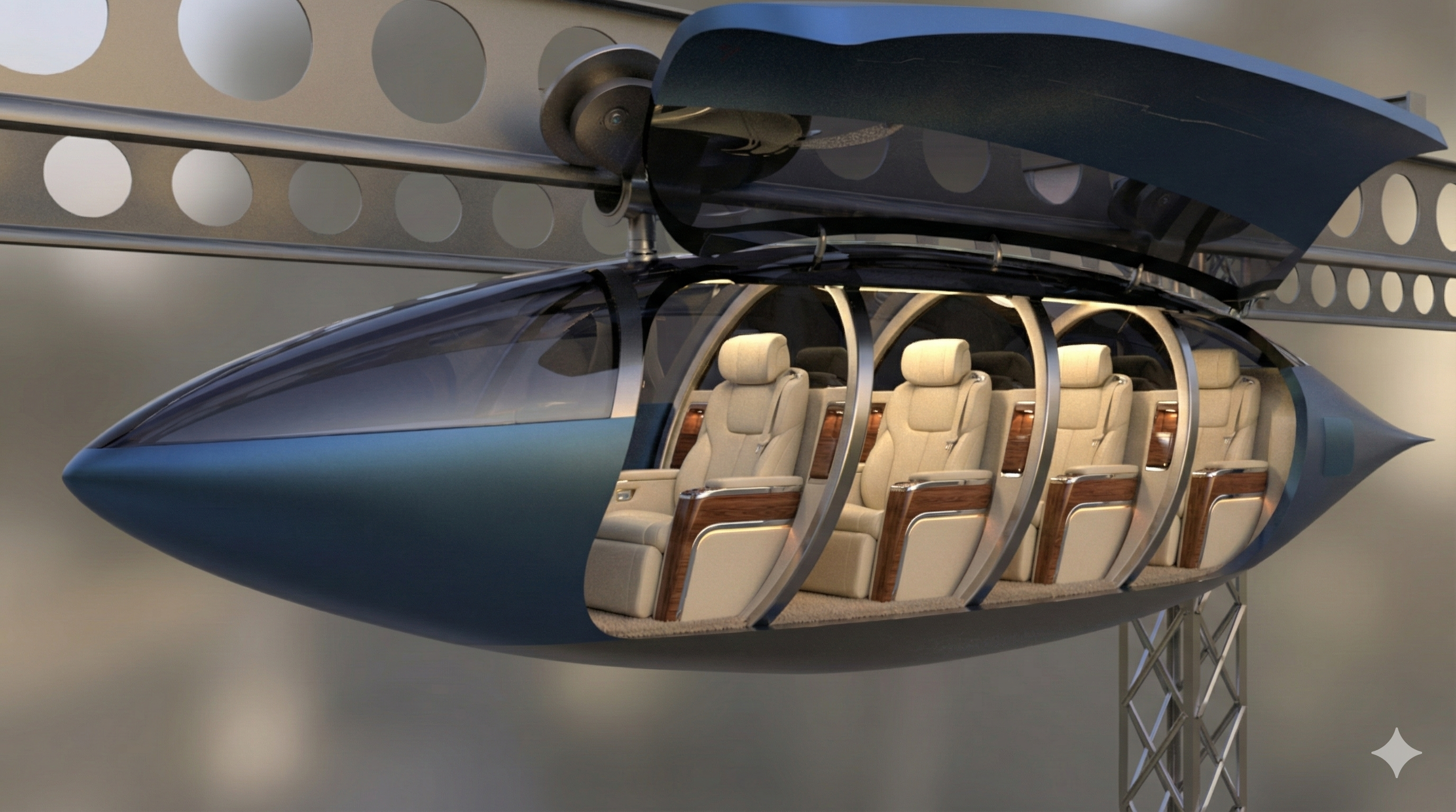 Hytrak patented inverted bogie wheel system engineering blueprint